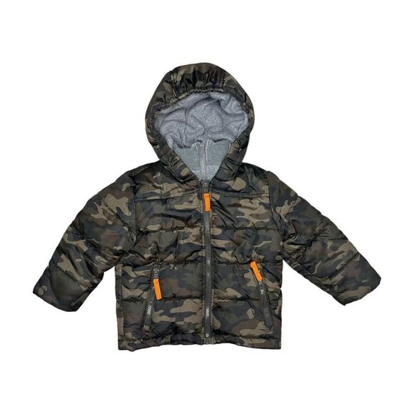 Rothschild Boys 3T Zip Front Puffer Jacket Camo Hooded Toddler Outerwear - Picture 1 of 6